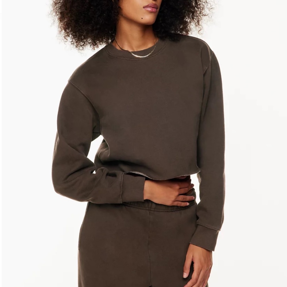 Aritzia TNA Cozy Fleece Perfect Cropped Sweatshirt